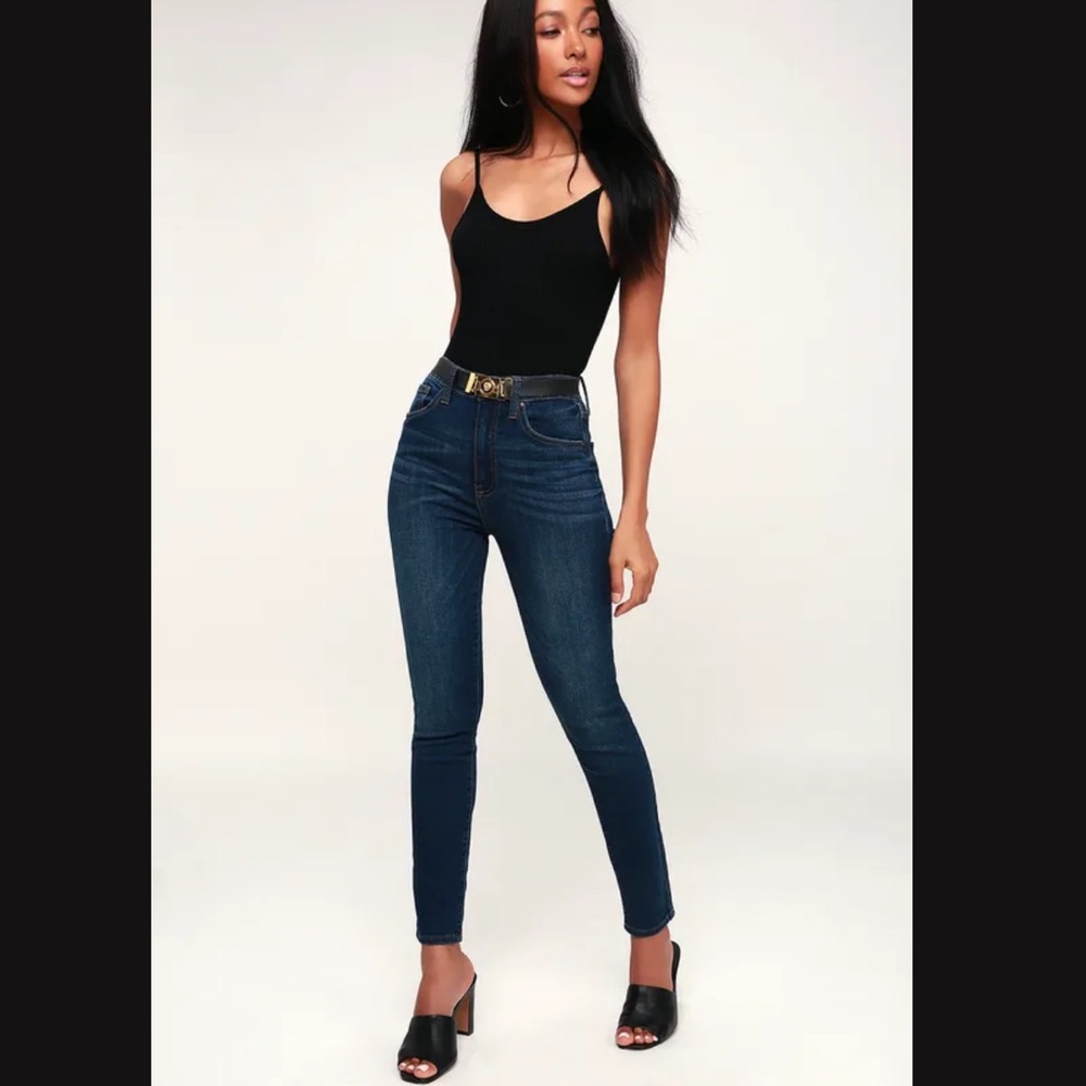 Bella Dark Wash High-Waisted Skinny Jeans